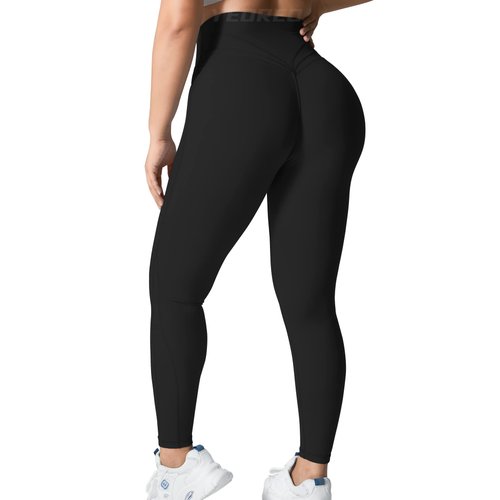 YEOREO Workout Leggings for Women Butt Lifting Tummy Control High Waist Gym Yoga Compression Pants Black XXL