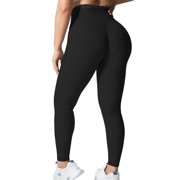 YEOREO Workout Leggings for Women Butt Lifting Tummy Control High Waist Gym Yoga Compression Pants Black XXL