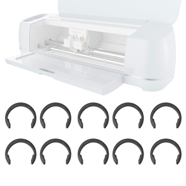 LUTQ 10 Pack of Retaining Clip Rings for Cricut Maker - Carbon Steel Fixed Clamp Ring Compatible with Cricut Maker Rubber Roller Replacement Parts - Black