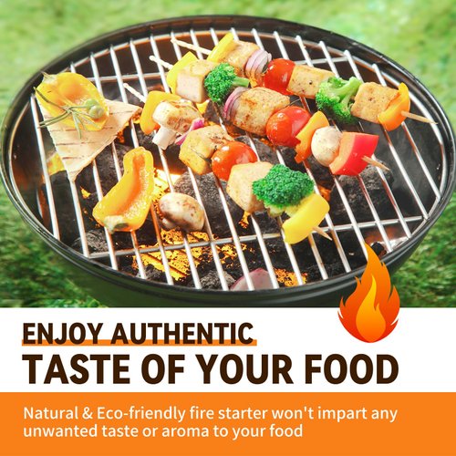 Realcook Natural Fire Starter for Campfires: All Weather Firestarters - Odorless Charcoal Starters for Grill | Fire Pit | Indoor Fireplaces | BBQ | Wood Stove | Smoker - 72 Counts