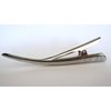 Gray and white acrylic and metal alligator hair clip