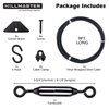 HILLMASTER Durable Anti Sag Gate Kit for Wooden Fence, Anti-Sag Gate Support Cable Kit in Zinc, Anti-Sagging Fence Gate Kit Steel Gate Hardware, Wood Door Repair Kit for Outdoor, Gate Frame Kit Black