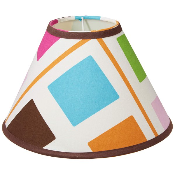 GEENNY Lamp Shade Without Base, Pink/Brown Diamond