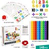 Number Blocks, Math Manipulatives 100 Snap Cubes with 30 Activity Cards, STEM Toy Learning Math Games for Kids 3 4 5 6 7 8+ Year Homeschool Supplies Birthday Gift, 148PCS