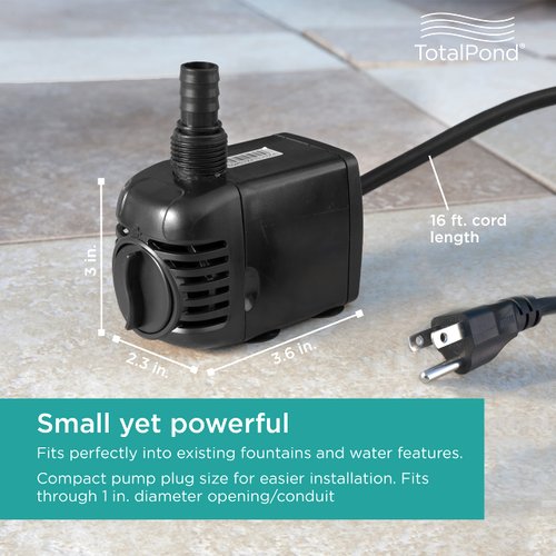 TotalPond 300 GPH Fountain Pump,Black