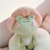 Frog Plush Toys, 10" Cute Frog with Pink Mushroom Hat Stuffed Animals, Kawaii Plushies Gift for Kids Girls Adults Valentines Birthdays Gift (Light Green Body Pink Hat, 10inch)
