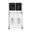 Laundry Basket 2 Tier Clothes Sorter with 4 Removable Bags to Organize Clothes, With Four Wheels, Easy to Move, Laundry, Light, Dark