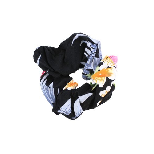 Hawaii Hangover Hair Tie Scrunchies in Hibiscus Black 1 Pack