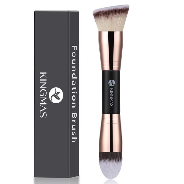 KINGMAS Foundation Makeup Brush, Double-Ended Makeup Brushes Angled/Tapered Top for Blending Liquid Powder, Concealer Cream Cosmetics, Blush brush