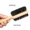 Bristle Hair Brush - Double Sided Soft and Hard Pocket Comb for Men Hair Brushes, Facial Beard Brush