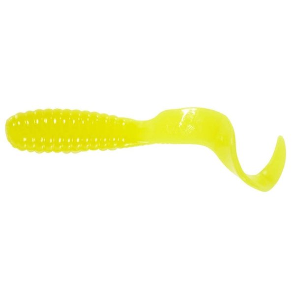 Mister Twister Teenie Curly Tail Grub, 2", Yellow, 20/Pack