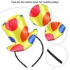 Dkomekii Polka Dot Clown Top Hat Headband Jester Carnival Circus Costume Headwear Funny Performance Props Halloween