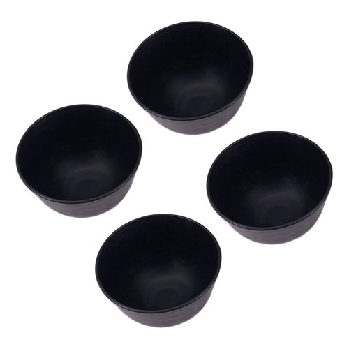 lasenersm 4 Pieces Rubber Facial Mask Mixing Bowl Facemask Bowl Mud Mask Mixing Bowl DIY Skin Care Mixing Tool for Lady Women Home Beauty Salon Use, Black