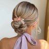 Bohend Rhinestone Hair Comb Flower Crystal Hairpieces Wedding Hair Accessories Jewelry for Women and Girls (Champagne)
