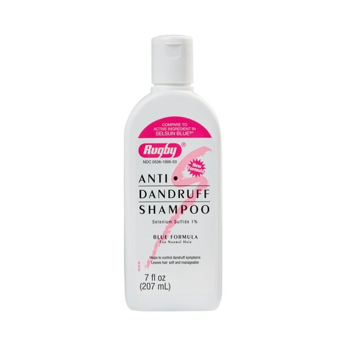 Rugby Selenium Sulfide Anti-Dandruff Shampoo - Blue Formula for Normal Hair - 7 Oz