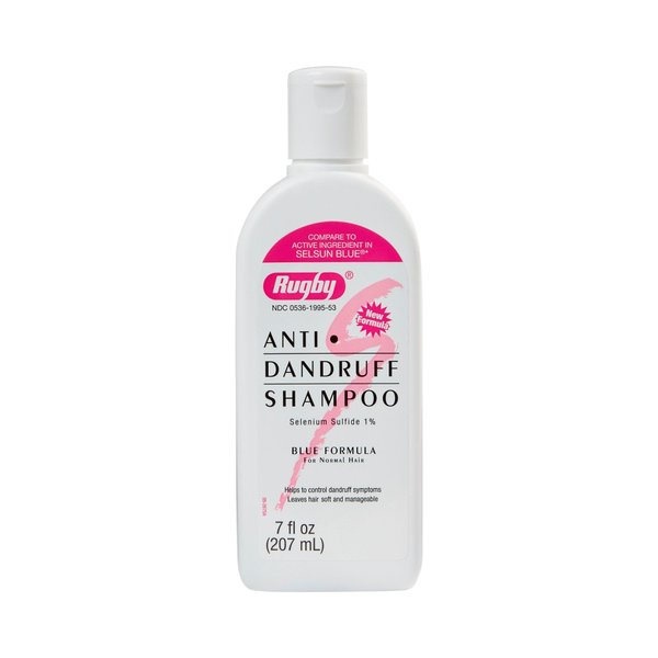Rugby Selenium Sulfide Anti-Dandruff Shampoo - Blue Formula for Normal Hair - 7 Oz