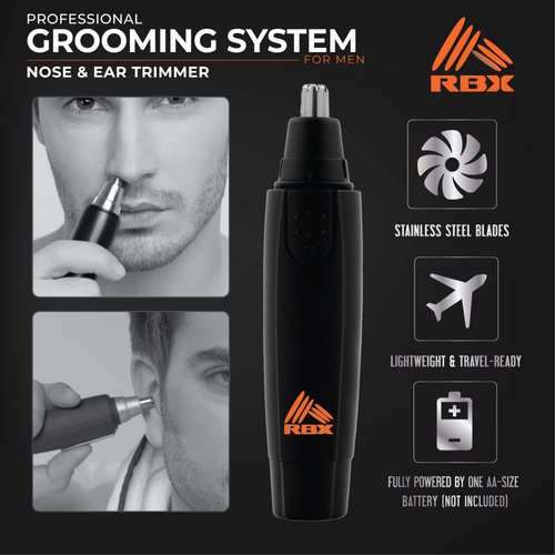 RBX Nose Hair Trimmer for Men Precision Ear and Nose Hair Trimmer for Men Professional Men's Grooming System Stainless Steel Blades Lightweight and Travel Ready