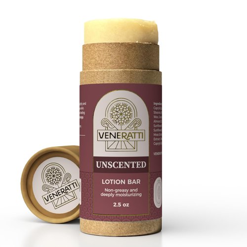 VENERATTI Lotion Bar Unscented - Vegan, Made in the US, Eco Friendly Products - Quick Absorption, Non-Sticky - Natural Ingredients Solid Body Lotion for Women Dry Skin - Travel Body Lotion