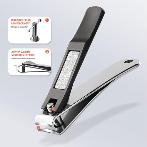 BEZOX Fingernail Clipper - Stylish Nail Cutters for Men and Women, Corta uñas Ingrown Nail Clipper - Travel Nail Trimmer with Tin Case