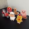 7Pcs/Pack Farm Themed Party Supplies,Indoor and Outdoor Farm Animals 3D Table Decoration,Include Farm Animals Centerpieces and Farm Happy Birthday Background Cloth