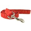 Red Metallic Gold Scrolls Dog Leash for Walking, Running and Training(Small).