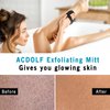 ACDOLF Deep Exfoliating Glove for Shower - Exfoliating Mitt Body Scrubber - Skin Exfoliator & Dead Skin Remover - Keratosis Pilaris Scrub - Black 2PC