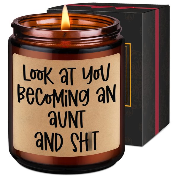 LEADO Candles - Pregnancy Announcement for Aunt, Friend, Sister - Baby Announcement Gifts for Aunt, New Aunt Gifts - Mothers Day, Baby Reveal Gifts for Aunt to be, Auntie, Promoted to Aunt