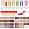 DANNEASY 24 Sheets Nail Polish Stickers Full Nail WrapsSolid Color Nail Polish Strips for Women Gel Nail Strips Self Adhesive Fingernail Stickers Manicure Kit with Nail File, Cuticle Stick