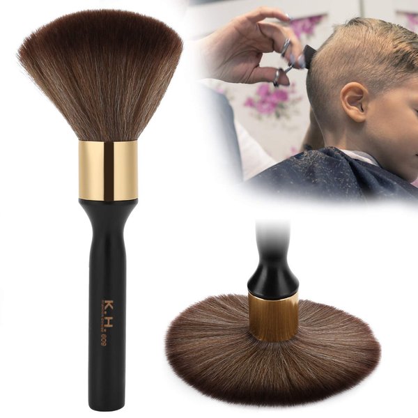 Neck Duster Brush,Broken Hair Sweep Brush,Long Handle Neck Face Cleaning Hairbrush Soft Barber Hairdressing Brush Hair Cutting Tools for Salon or Home Use(Black)