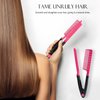 2-Pack Hair Straightening Comb Set - Flat Iron Comb for Beautiful Tresses, Hair Straightener Comb with Firm Grip, Ideal for Knotty Hair, Styling Comb, Hair Comb for Straight Hair (Pink).