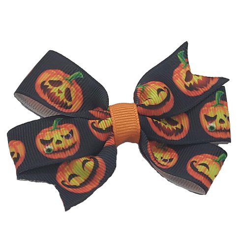 Halloween Pumpkins Fall Hair Bow (Single Layer Headband)