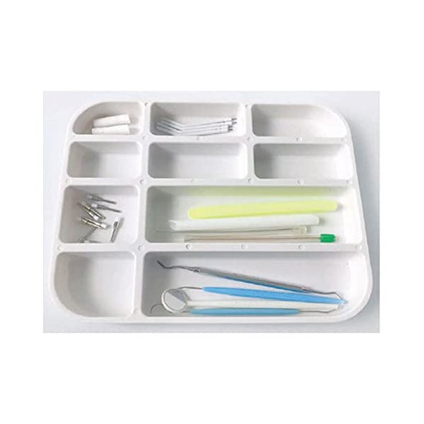 RMH3 Dental Cabinet Plastic Tray 11.22" x 9.05" White Autoclavable 1/Pk