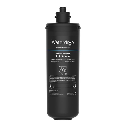 Waterdrop RF10 Replacement Filter Cartridge for 10UA/10UB Under Sink Water Filter, Reduces PFAS, PFOA/PFOS, Lead, Chlorine, Bad Taste & Odor, NSF/ANSI 42 Certified, 11K Gallons High Capacity