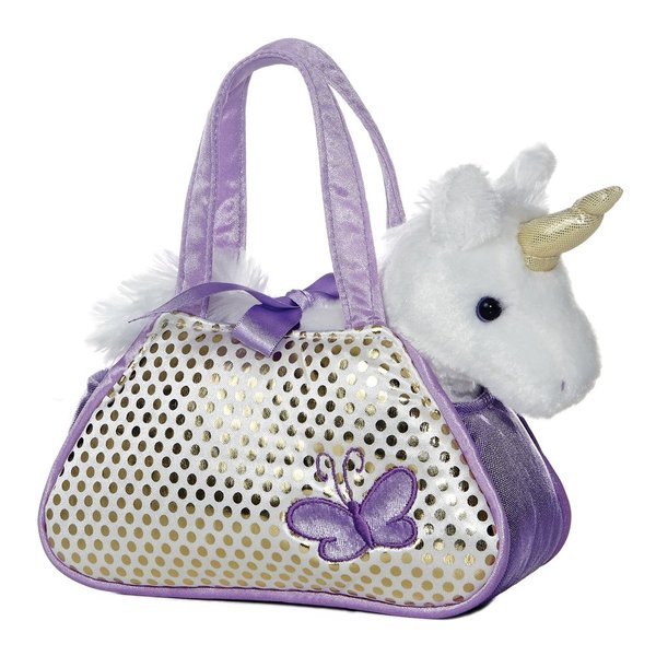 Aurora® Fashionable Fancy Pals Unicorn Stuffed Animal - On-The-go Companions - Stylish Accessories - Purple 7 Inches