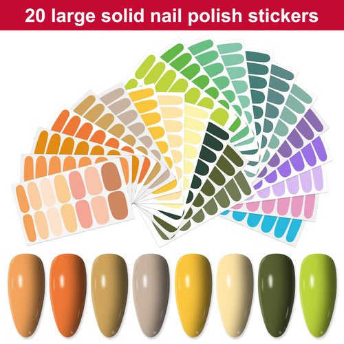 YECIRALA 24 Sheets 336 Pieces Mix Color Nail Polish Strips for Women Girls Stick On Nail Polish Stickers Full Nail Wraps with Nail File Gel Nail Strips Solid Nail Stickers Self Adhesive Nail Decals