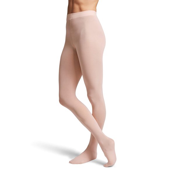 Bloch Dance Girls Contour Soft Footed Tights, Pink, Child-Medium