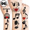 Generic Music Temporary Tattoos Birthday Party Supplies Favors Decorations Super Cute 96PCS Fake Tattoos Stickers for Boys Girls School Classroom Rewards Gifts Ideal Halloween