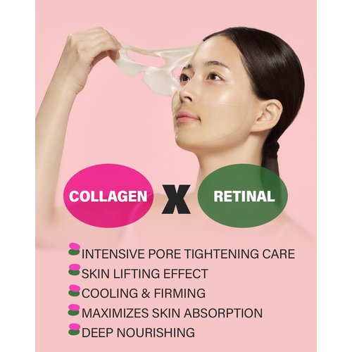 CKD Retino Collagen Pore Elasticity Mask with Vita C Teca Blemish Shot Mask - Hydrogel Anti-aging Face Sheet Mask Tightens Pores, Elasticity, Firmness - Relief for Dark Spots & Blemishes, 10 Sheets