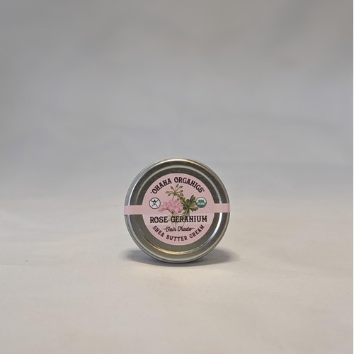 Ohana Organics .5 oz Vegan, Fair Trade, Shea Butter Cream (Rose Geranium)