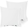 Saferay Green 100% Egyptian Cotton Pillowcase, 26x26 Inches, Pillow Shams for Bedroom, Hotel, Home Decor Soft and Breathable, Stitch Wrinkle Free Cushion Throw Pillow Cover (White, European, 2 Piece)