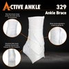 Active Ankle 329 Ankle Brace, White Ankle Compression Sleeve with Straps for Men & Women, Braces for Volleyball, Football, Basketball, Rugby, Protection & Sprain Support, Small