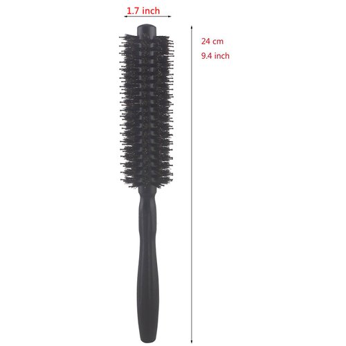 PERFEHAIR Round Brush with Natural Boar and Nylon Bristles, Small Volumizing Hair Brush- 1.7 Inch Diameter Barrel