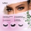 Laflare 100% Real Mink Lashes, 3D NY Mink Eyelashes, Hand-Rowing Natural Long Wispy False Lashes for Luxury Makeup, Natural, Light,Trendy, Reusable (NY67, VALUE PACK)