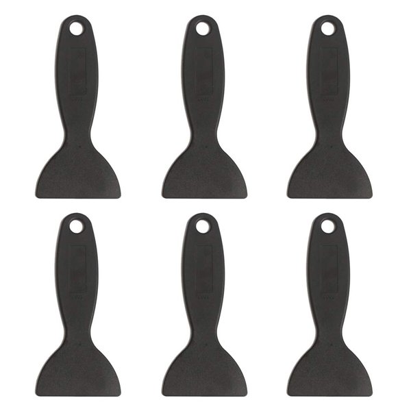 6 Pieces Plastic Spatula Plastic Scraper Tool Car Vinyl Wrap Squeegee Window Film Squeegee Vinyl Film Wrap Cleaning Scraper Air Bubble Remover Sticker Installation Tool, Black