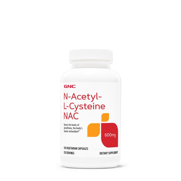 GNC N-Acetyl-L-Cysteine NAC 600mg | Boosts Levels of Glutathione | Vegetarian | 120 Capsules