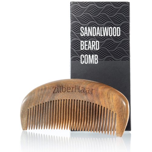 ZilberHaar Beard Comb – 100% Sandalwood – Essential Beard Care Accessory for Men – Hand Made