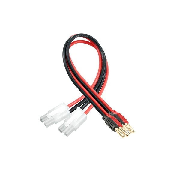 Laisomeke Tamiya Connector Adapter, Tamiya Plug Connector to 4mm Plug Connector with 14AWG 11.8 inch Charging Cable, RC Battery Charge Cable for RC Lipo Battery(2 Pack Tamiya Plug)