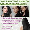 10 Pack Bubble Plant Black Hair Dye Kit,Natural Plant Extract Hair Dye Shampoo for Gray Hair Coverage,30ml Hair Color Shampoo with 10 Pack Hair Masks