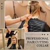 2 Pcs Hair Cutting Guide Collar Silicone Hair Dye Collar Waterproof Cutting Cape for Hair Stylist Rubber Neck Wrap Hair Cutting Pad Guide with Guidelines for Barber Shop Salon Hairdressing, Black