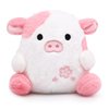 LMTGLDT Pink Cow Plush Doll, Kawaii Cow Stuffed Animals Sakura Plush Cow Hugging Cow Pillow, Cute Pink Cow Plushie Toy for Kids Girls Boys Birthday Gift